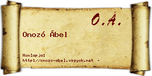 Onozó Ábel névjegykártya
